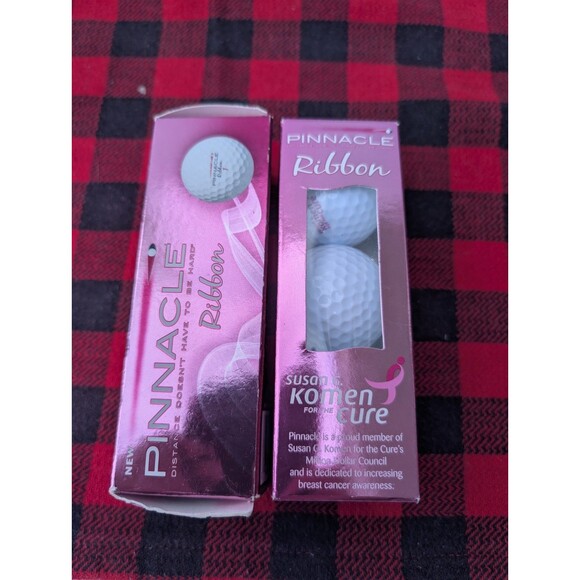 Lot of 9 Pinnacle Ribbon/Gold Ribbon Golf Balls Susan Komen Breast White & Pink - Picture 14 of 16